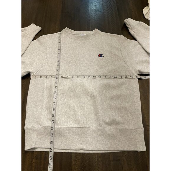 Champion Reverse Weave Sweatshirt Small Gray Crewneck Heavyweight Cotton Blend - Picture 3 of 6